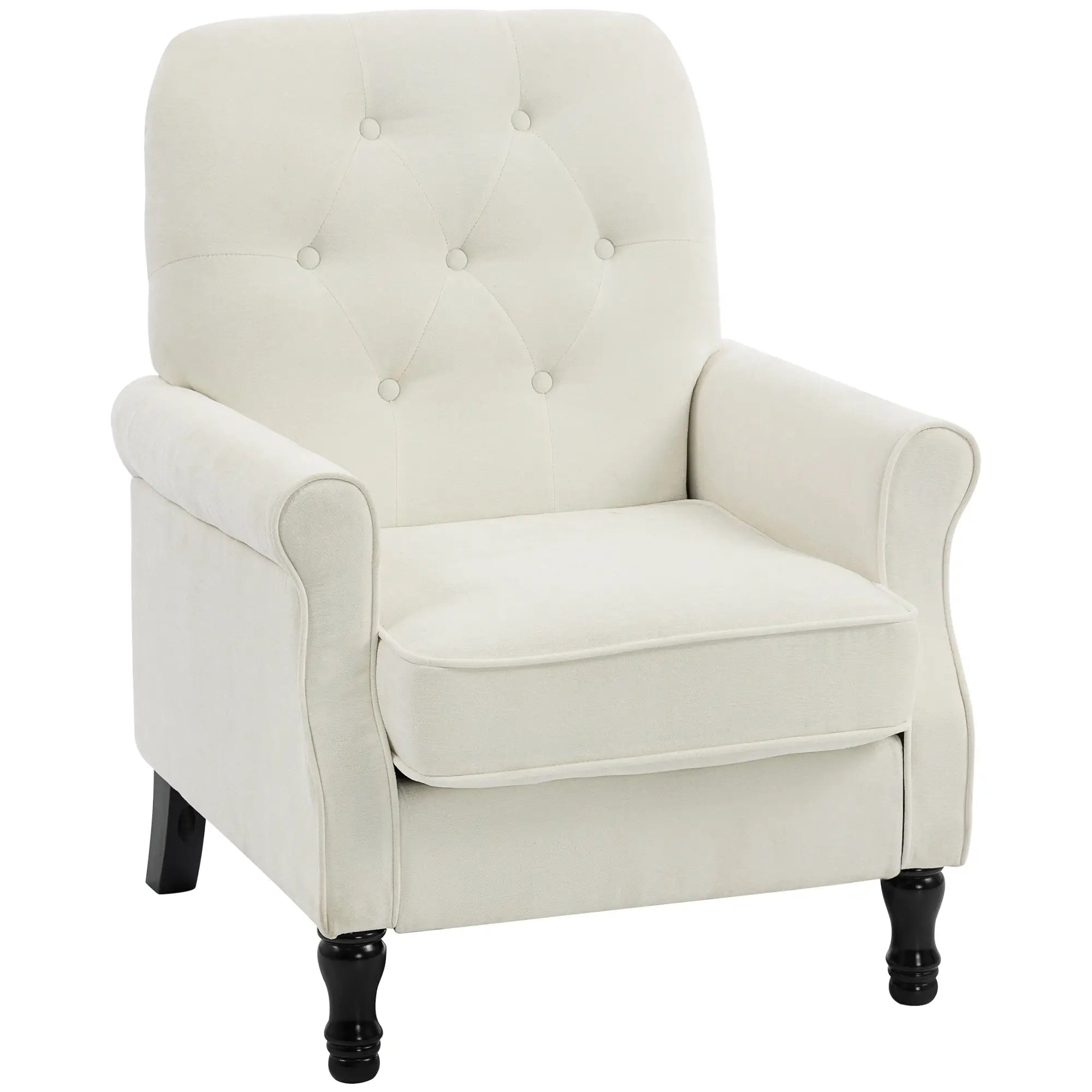 Accent Chair, Mid-Century Modern Armchair, Cream White Single Sofas at Gallery Canada