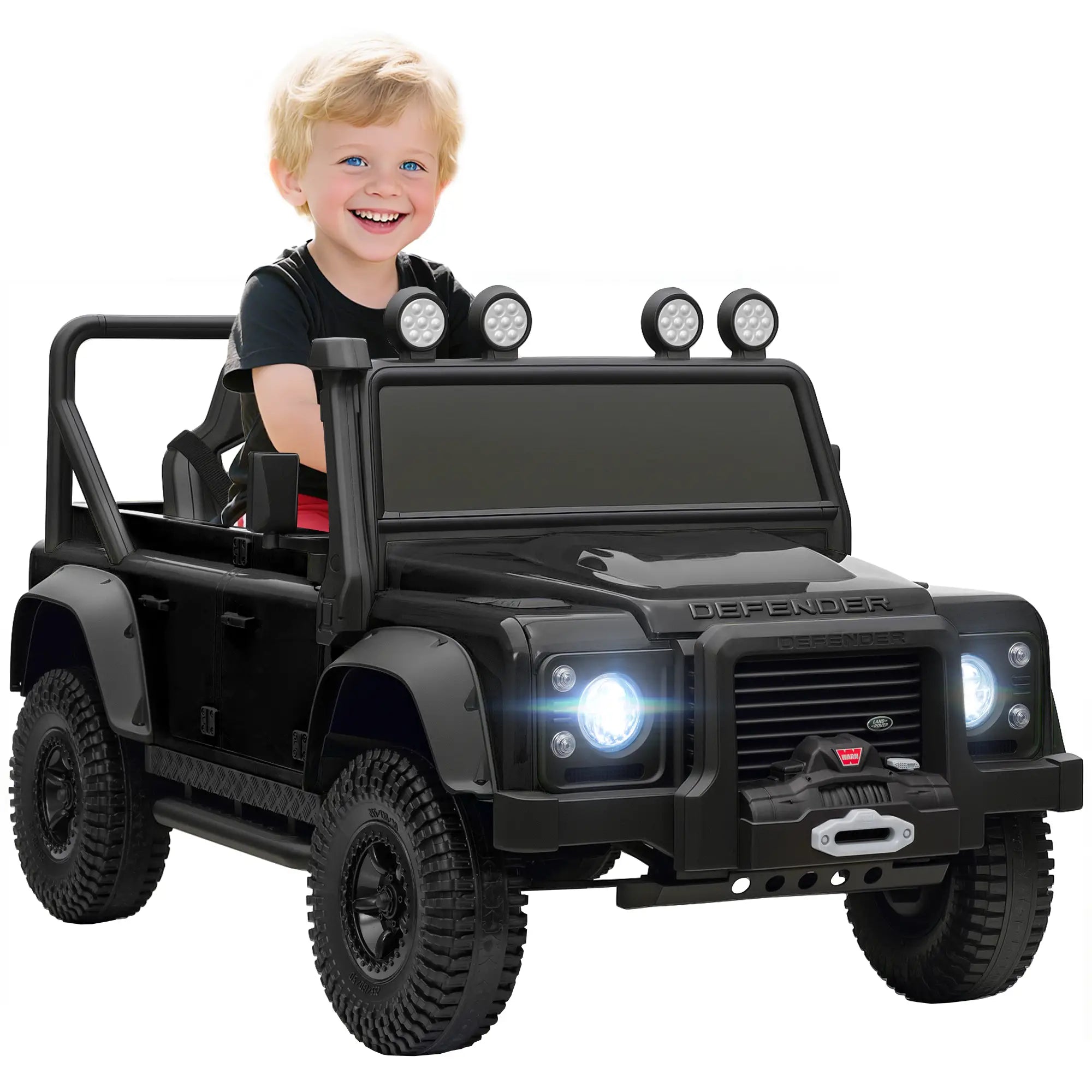 Kids Ride On Truck, Remote Control, Spring Suspension, LED Lights, 3 Speed, Ages 3-5, Black Electric Toy Cars at Gallery Canada