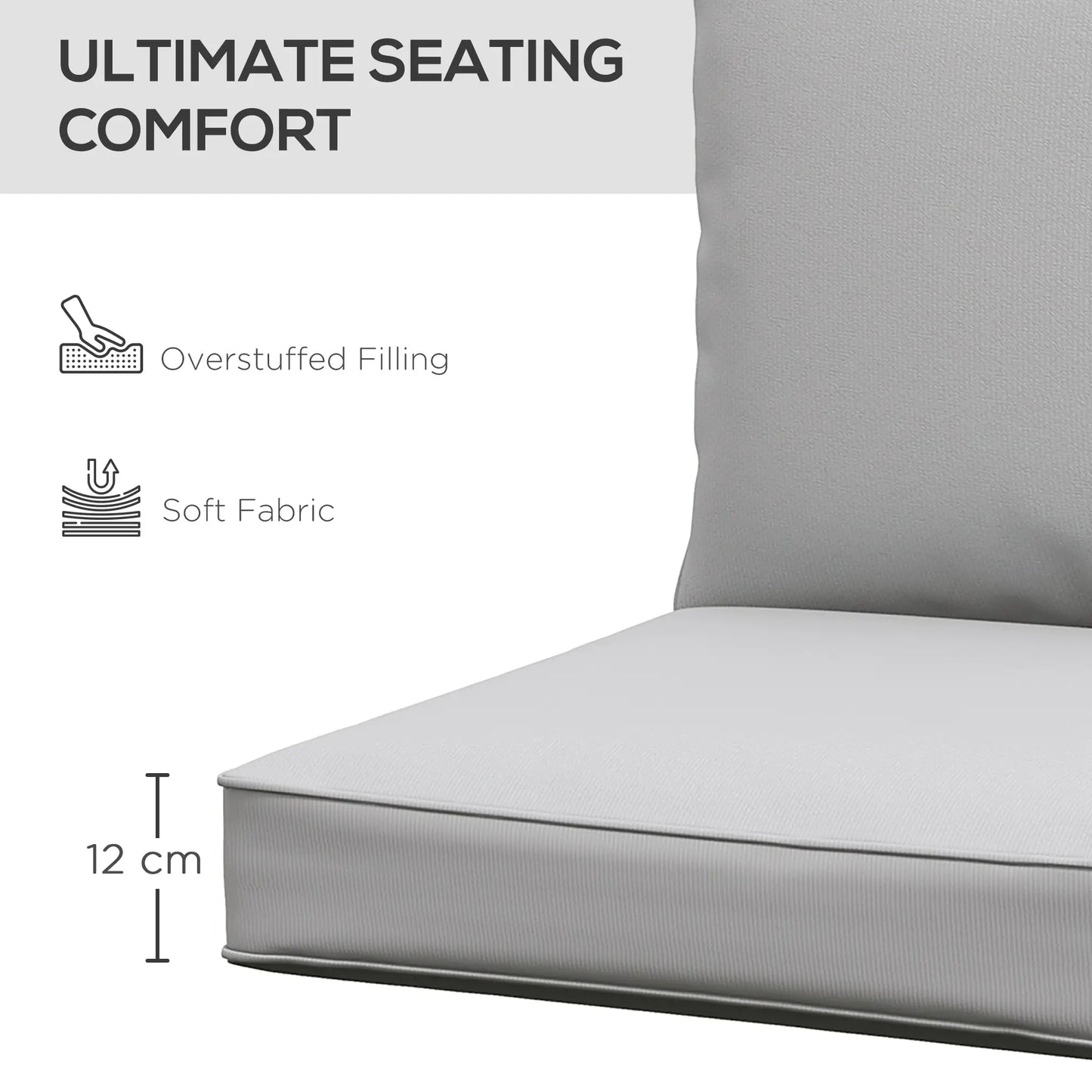 Patio Chair Cushions, Thick Deep Seat, Light Grey Patio Chair Cushions at Gallery Canada