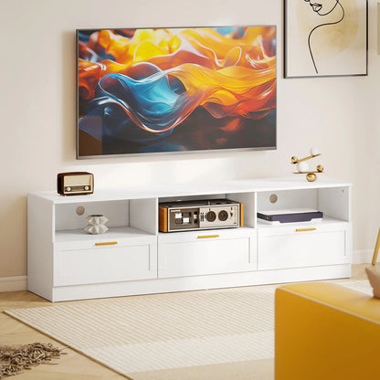 TV Stand with Storage, Entertainment Center, 85 Inch, White TV Stands at Gallery Canada