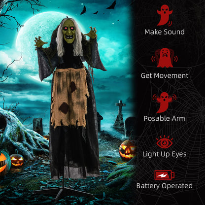 Animatronic de sorcière d'Halloween avec activation sonore