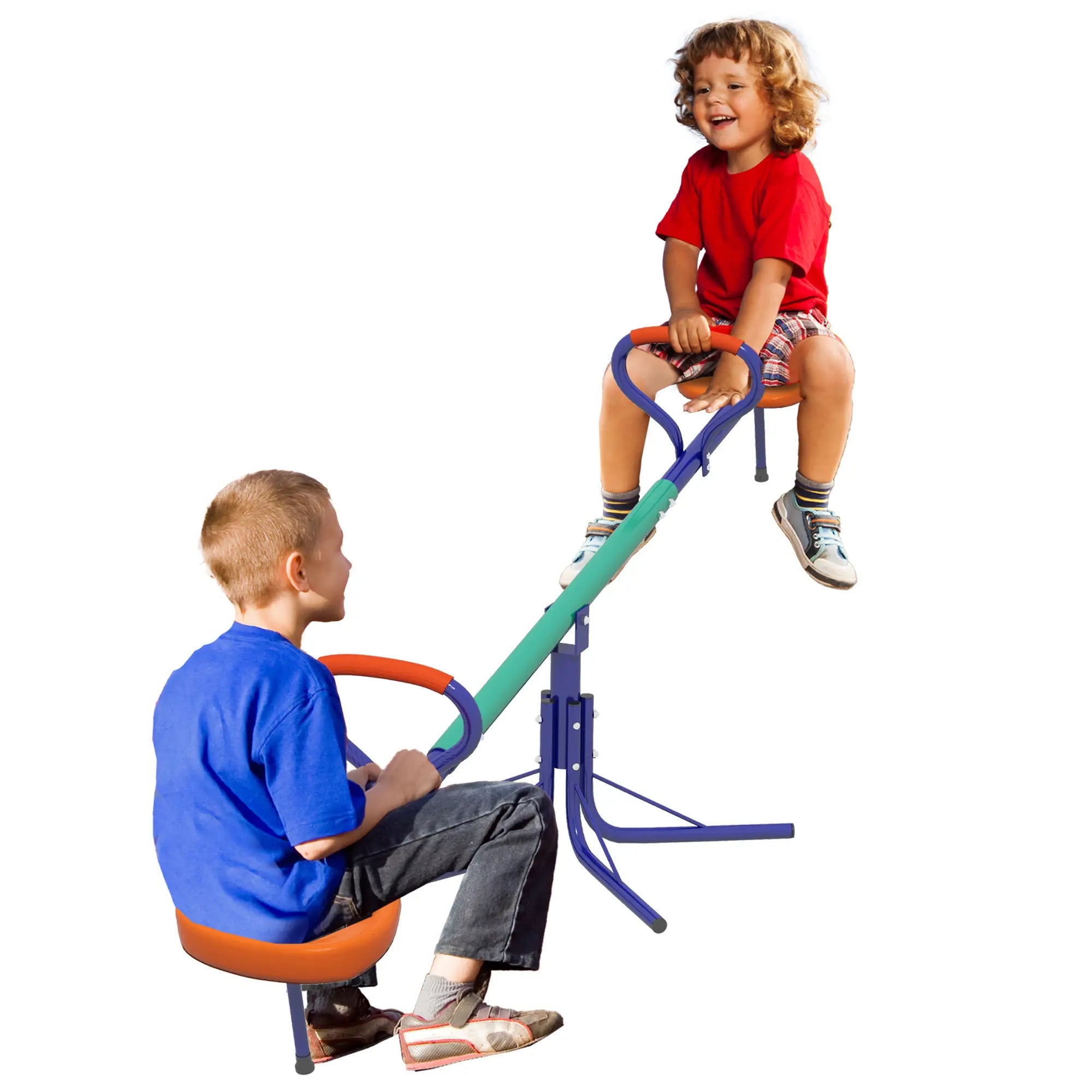 Kids Seesaw Swivel, 360 Degrees Rotating, Outdoor Playground Equipment, Multicoloured Gym Sets & Swings at Gallery Canada
