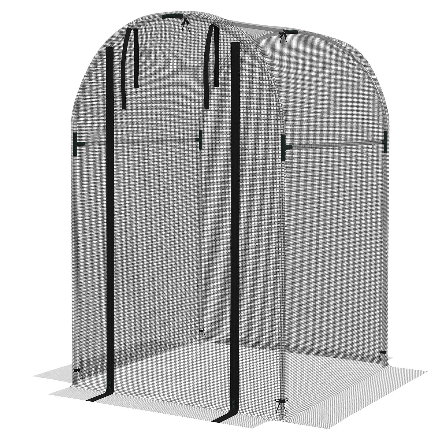 Galvanized Steel Crop Cage, Plant Protection Tent, 4' x 4', Black Walk In Greenhouses Silver and Black at Gallery Canada