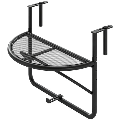 Adjustable Balcony Hanging Rail Table, Metal Mounting Mini Wall Desk, Black Balcony Table Hanging at Gallery Canada