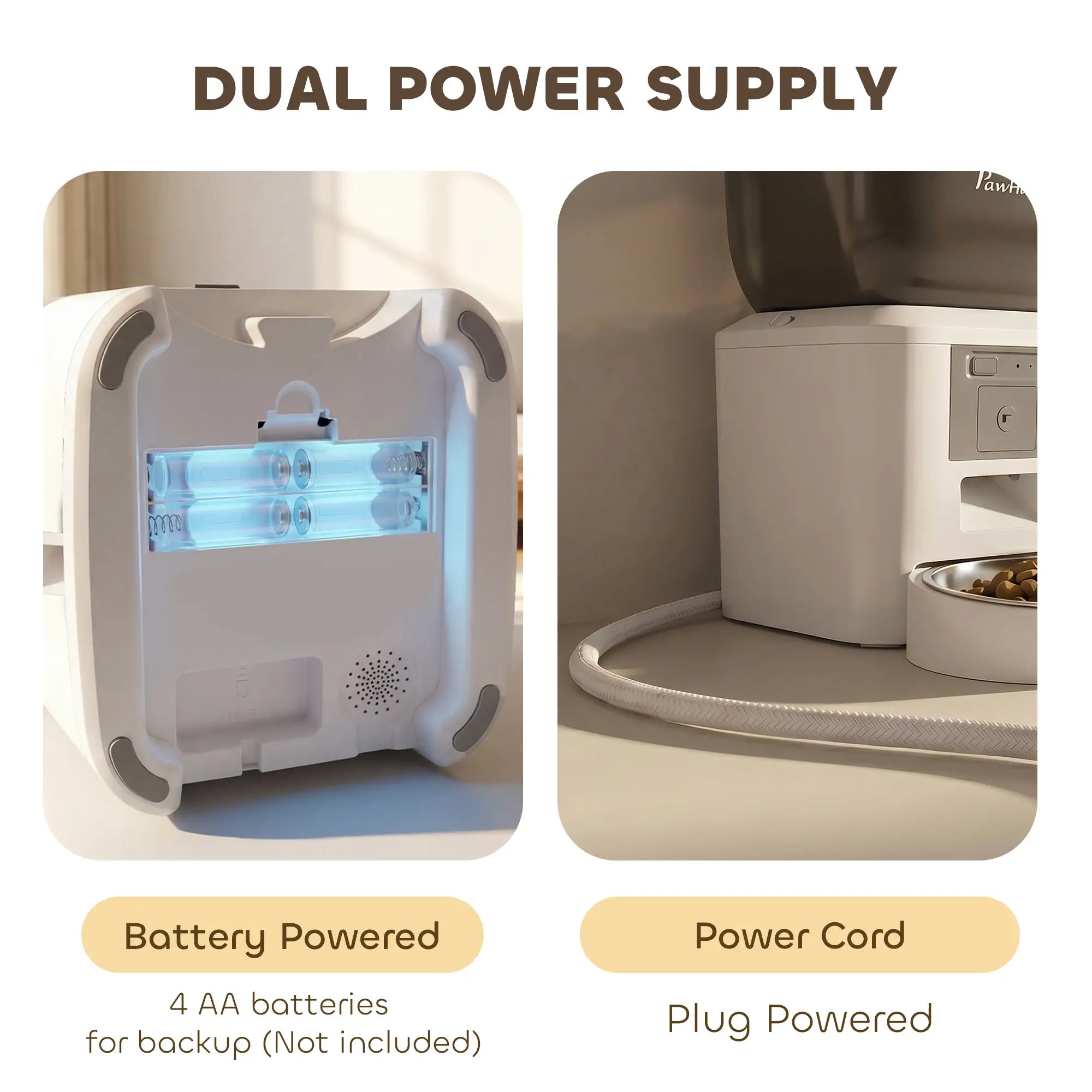 Automatic Cat Feeder With Camera, 2.4G WiFi, 8L, Dual Power Dog Bowls at Gallery Canada