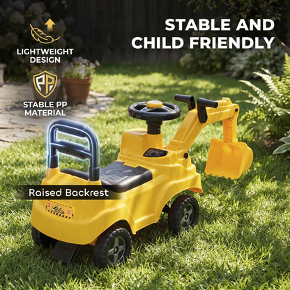Kids Ride On Excavator, Push Truck Toy, Yellow, 1-3 Y, Yellow Toy Excavators at Gallery Canada