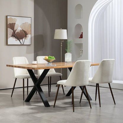 Upholstered Dining Chairs Set of 4, Velvet Accent Chair, Cream White Bar Stools at Gallery Canada