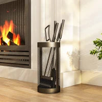 Fireplace Tool Set With Mesh Basket, 5 Piece Kit Fireplaces & Accessories Black at Gallery Canada
