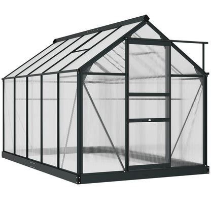 6' x 10' x 6.6' Polycarbonate Greenhouse, Walk-In Kit, Galvanized Frame, Grey Walk In Greenhouses Grey, Clear at Gallery Canada