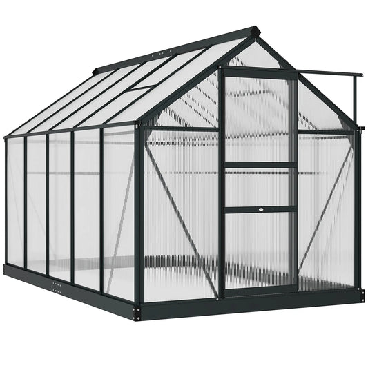 6' x 10' x 6.6' Polycarbonate Greenhouse, Walk-In Kit, Galvanized Frame, Grey Walk In Greenhouses Grey, Clear at Gallery Canada