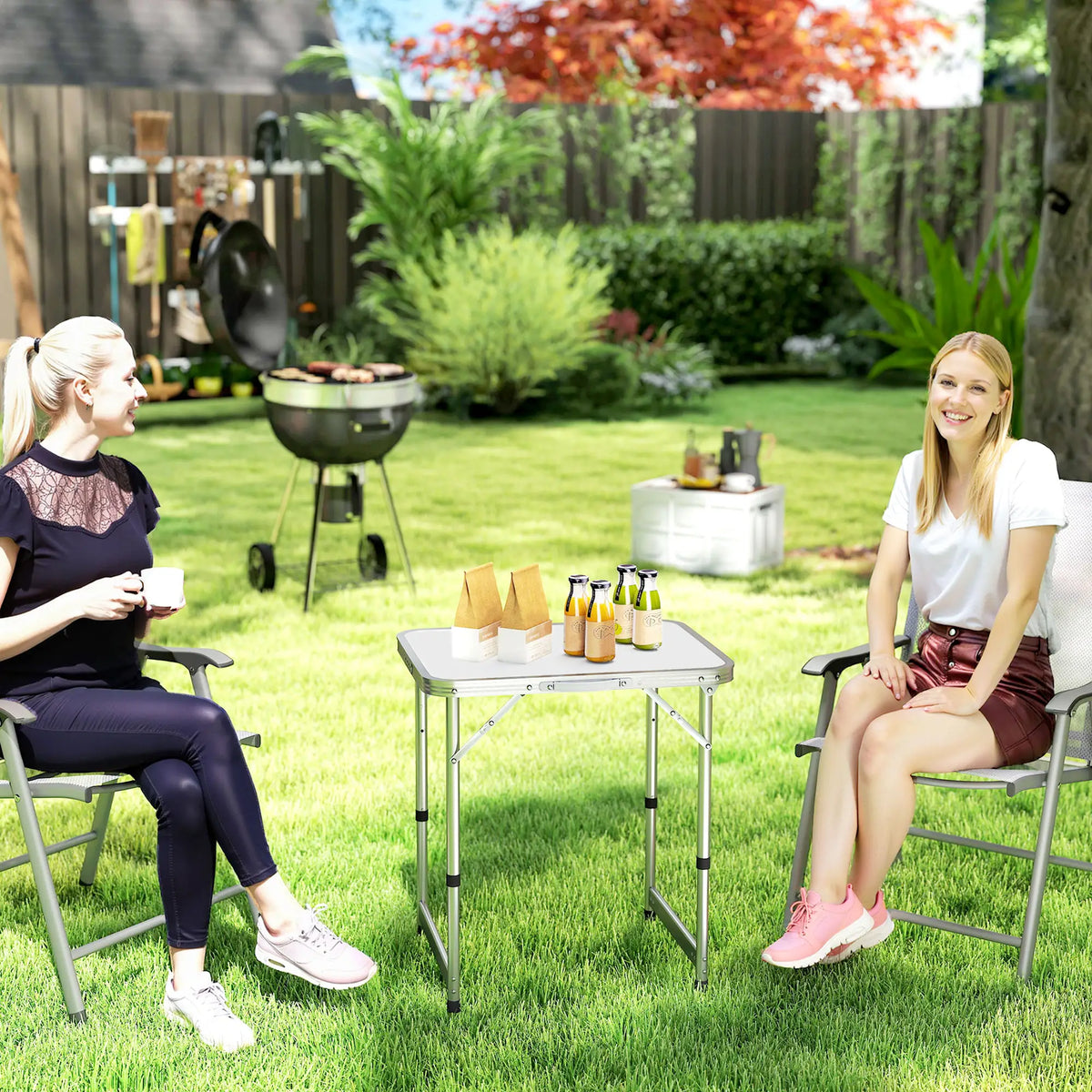 Folding Picnic Table, Aluminum Frame, Camping Dining Table, Silver Picnic Tables & Camping Chairs at Gallery Canada