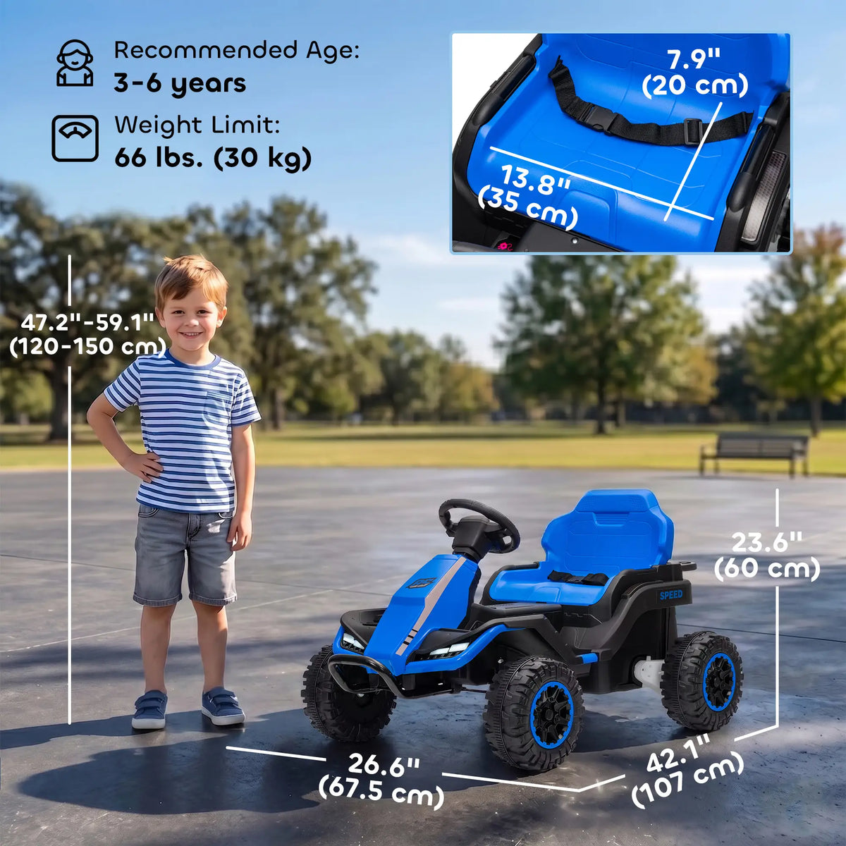24V Kids Ride On Car, Dual Motors, Remote, Blue Electric Toy Cars at Gallery Canada