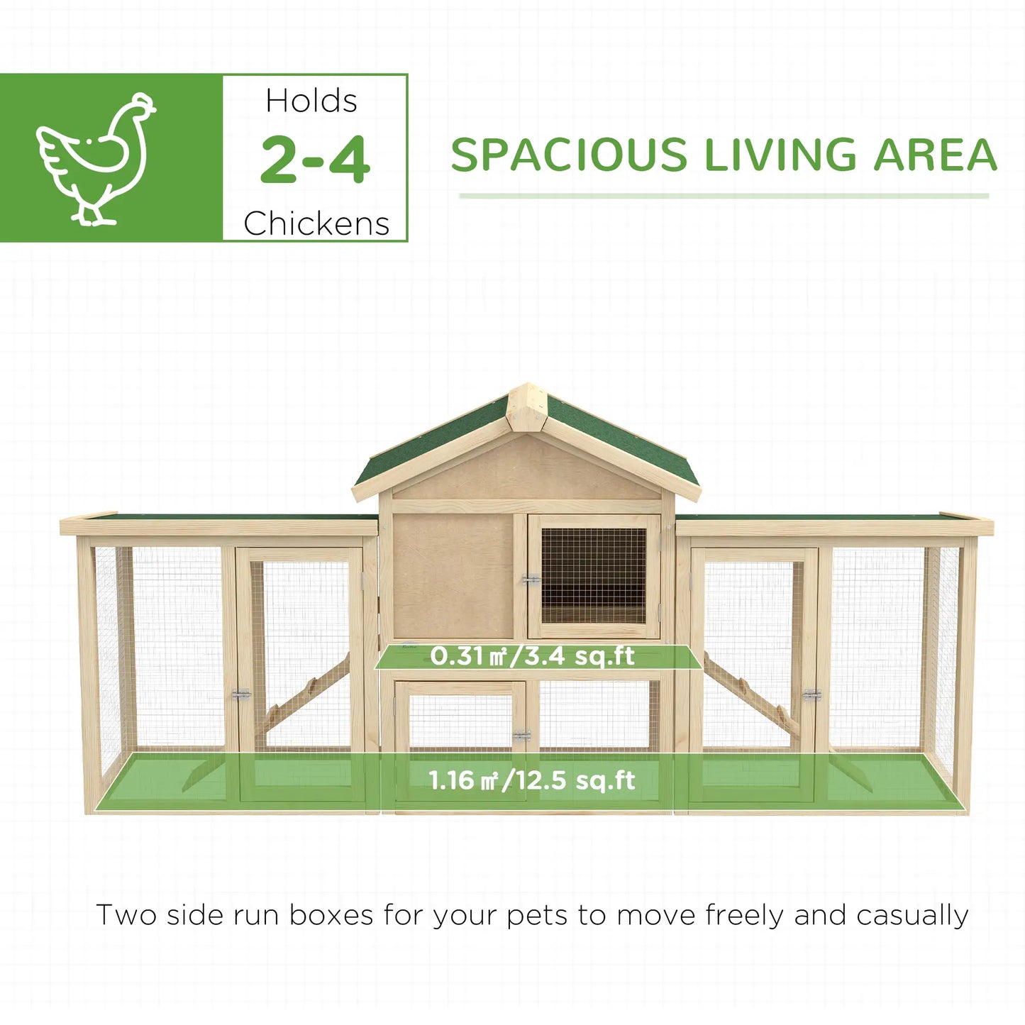 Wooden Chicken Coop, Large Rabbit Hutch with Nesting Box, Run, Ramp Chicken Coops at Gallery Canada