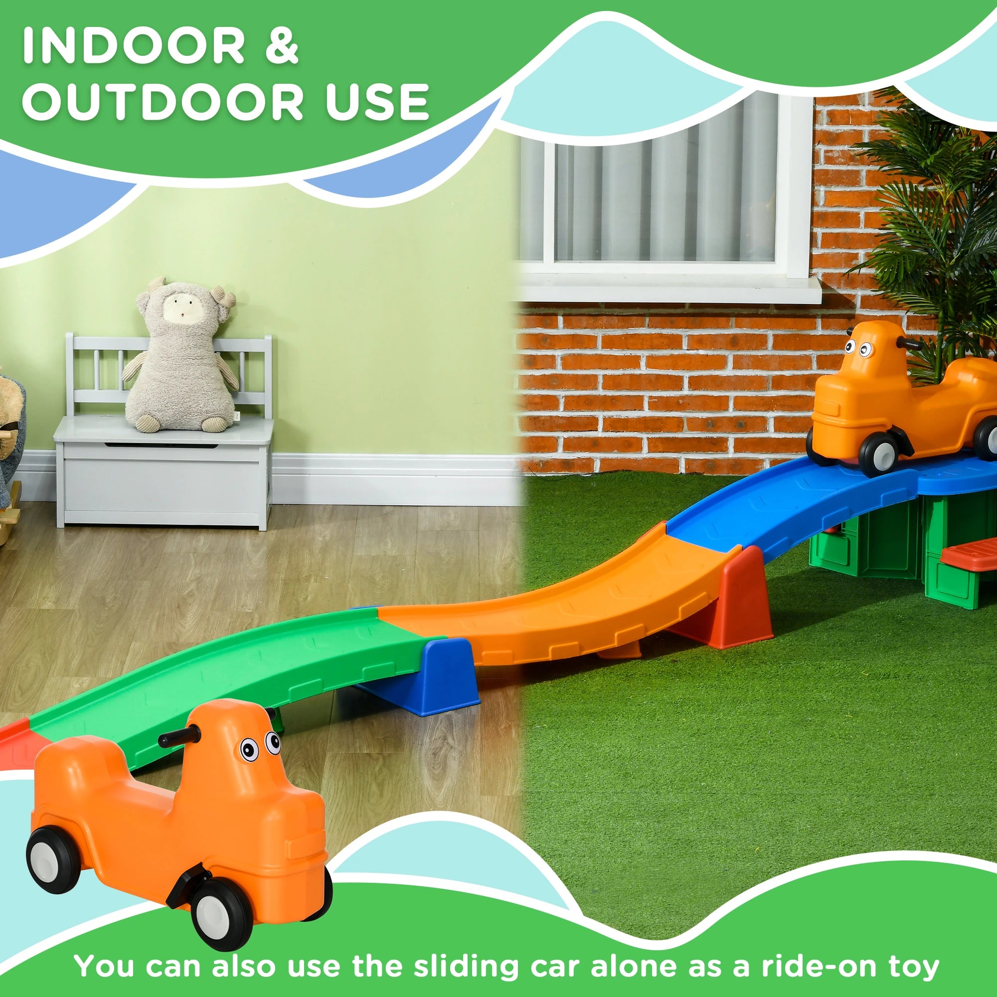 9.8 ft Roller Coaster For Kids, 4 Piece Toddler Ride On Toy Push Cars for Toddlers at Gallery Canada