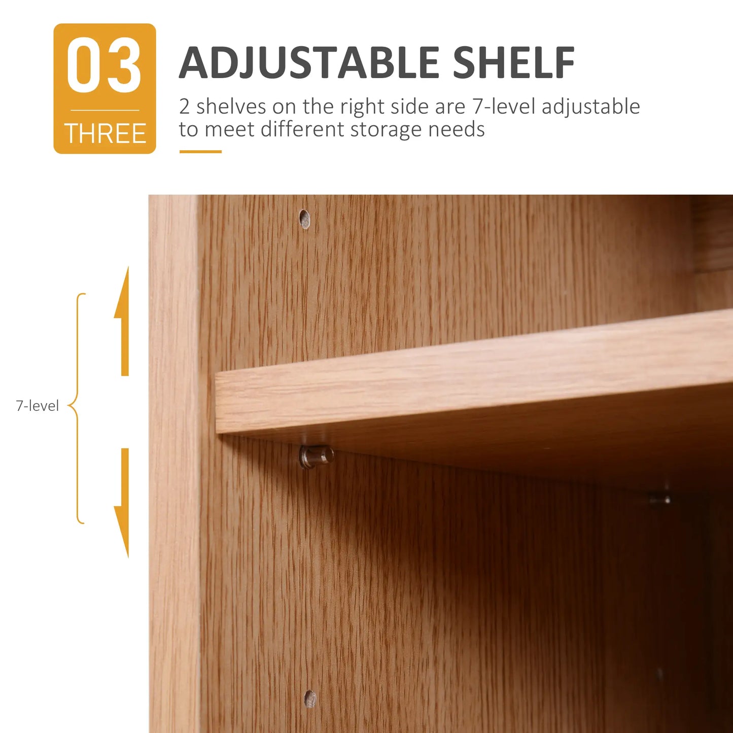 35.5" Shoe Cabinet, 3-Tier Adjustable Shelves, 5 Open Cubes, Natural Shoe Storage Cabinets & Racks at Gallery Canada