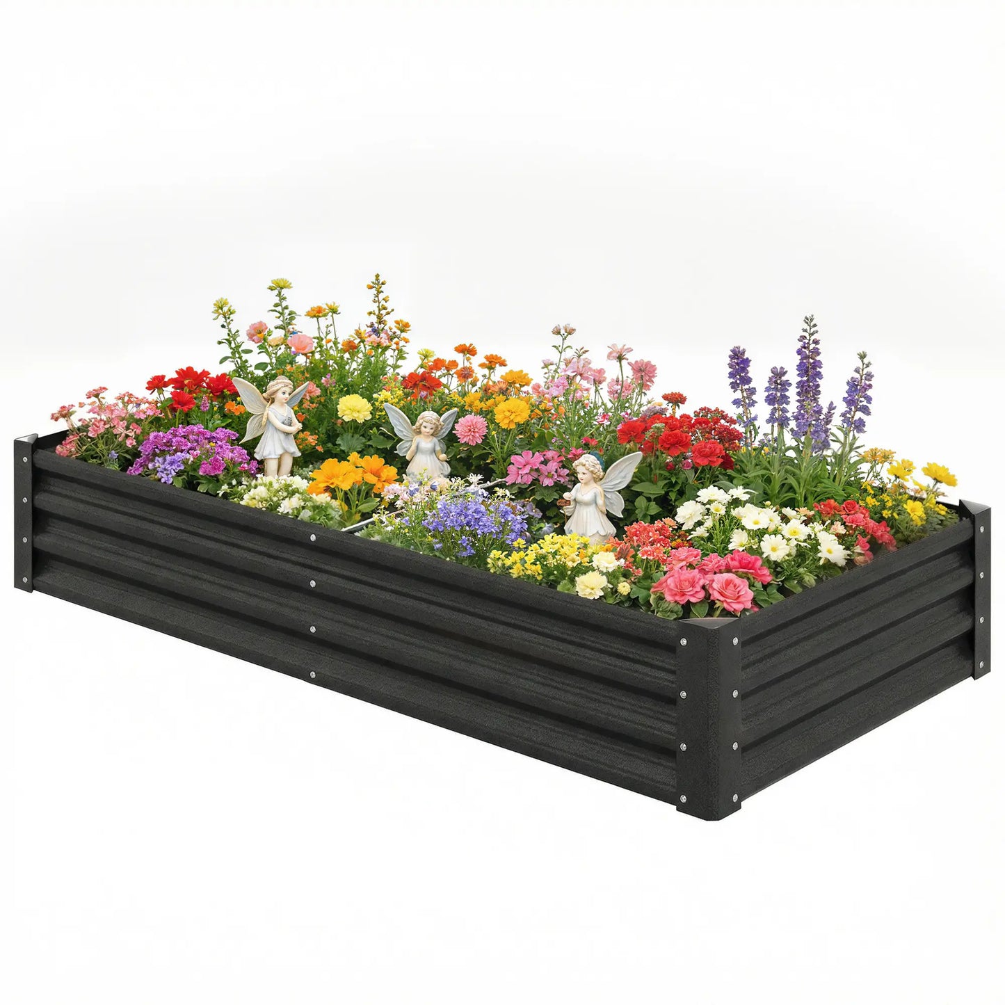 6 x 3 x 1ft Galvanized Raised Garden Bed, Black Outdoor Planter Box, Black Galvanized Planter Boxes Black at Gallery Canada