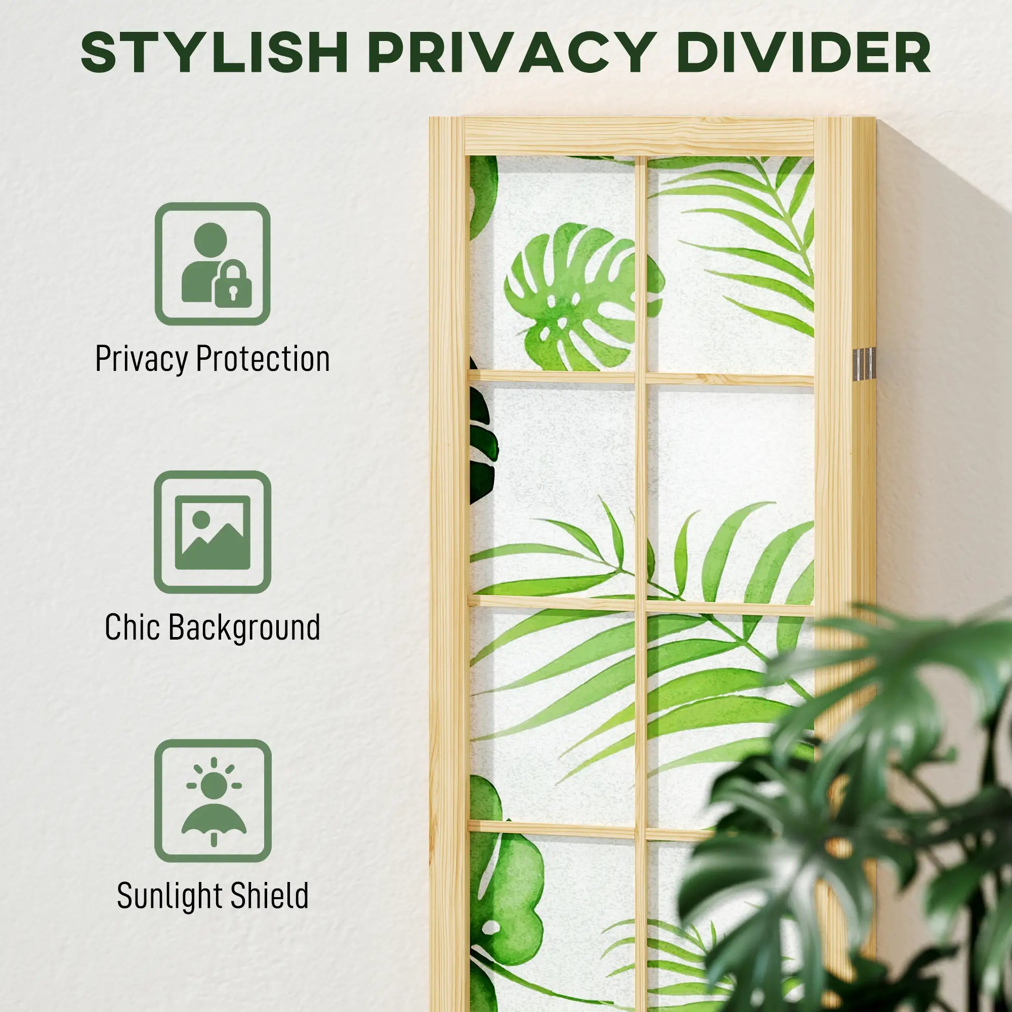 4 Panel Folding Privacy Screen, 67