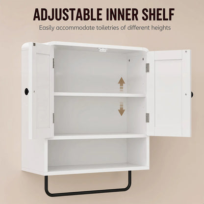 Wall Mounted Bathroom Cabinet, 2 Doors, White Wall Mounted Cabinets at Gallery Canada