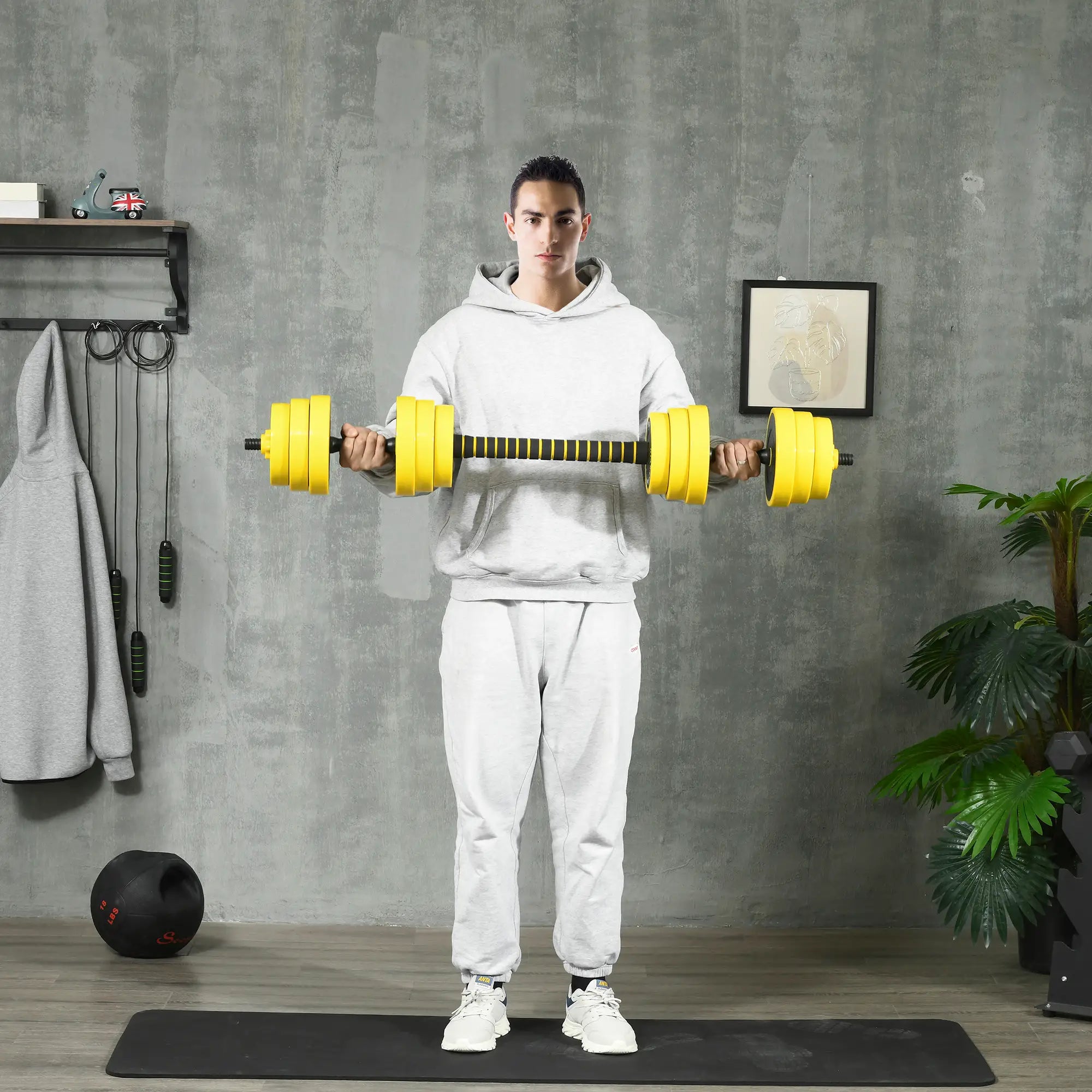 Adjustable Dumbbell Barbell Set 66lbs, Strength Training, Home Gym Dumbbells & Barbells at Gallery Canada