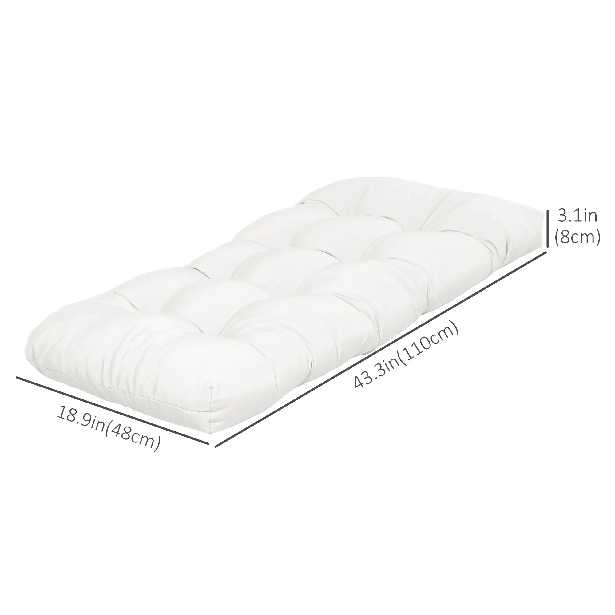 Patio Bench Replacement Cushions, 2 Seater, 43