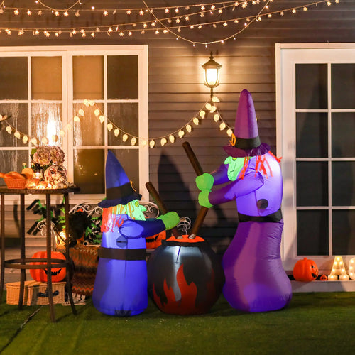 5.5ft Inflatable Halloween Witch, Potions Decoration, LED, Indoor Outdoor