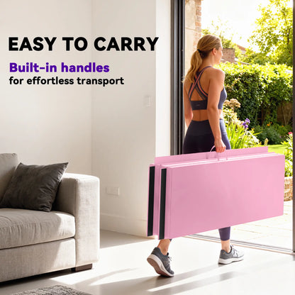 4'x6'x2'' Folding Gymnastics Mat, Exercise Mat for Yoga, MMA, Pink Gymnastics Mats at Gallery Canada