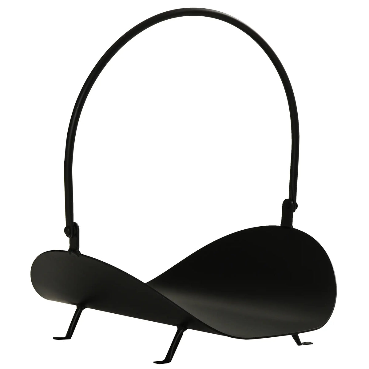 16" Firewood Log Rack, Curved Fireplace Holder, Black Firewood Racks at Gallery Canada
