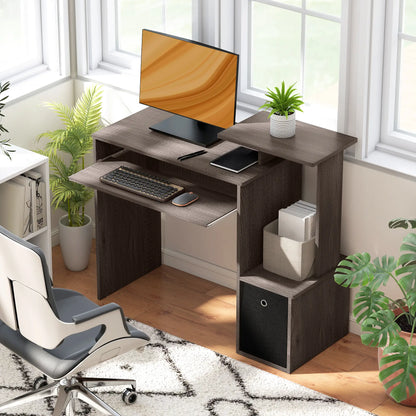 Computer Desk With Keyboard Tray And Storage, Grey Computer Desks at Gallery Canada