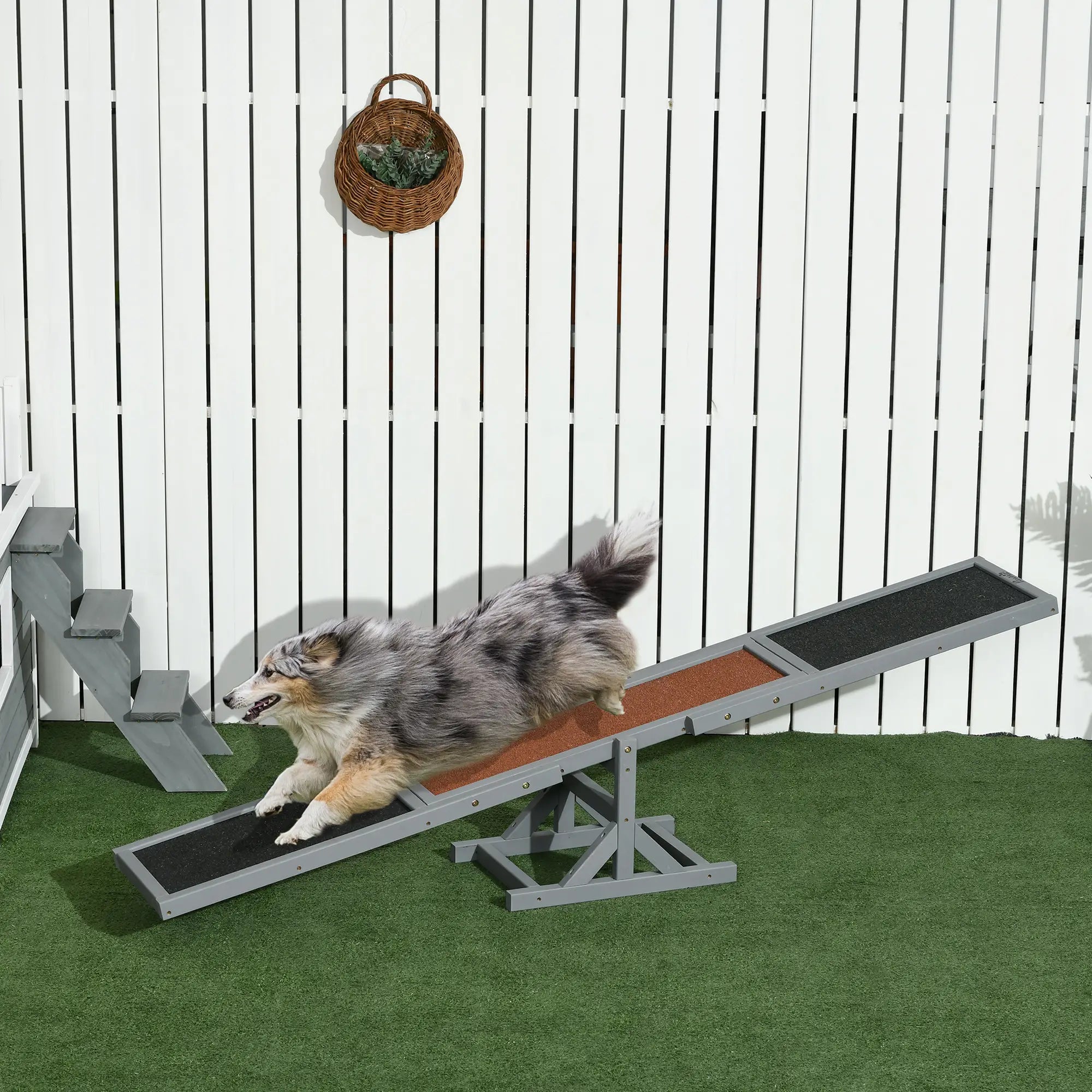 Wood Pet Seesaw, Dog Agility Training Equipment, Weather Resistant, Grey Dog Agility Training Equipment at Gallery Canada