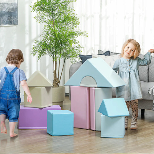 11 Piece Soft Play Blocks, Kids Climb Crawl Gym, Foam Building, Multicolour