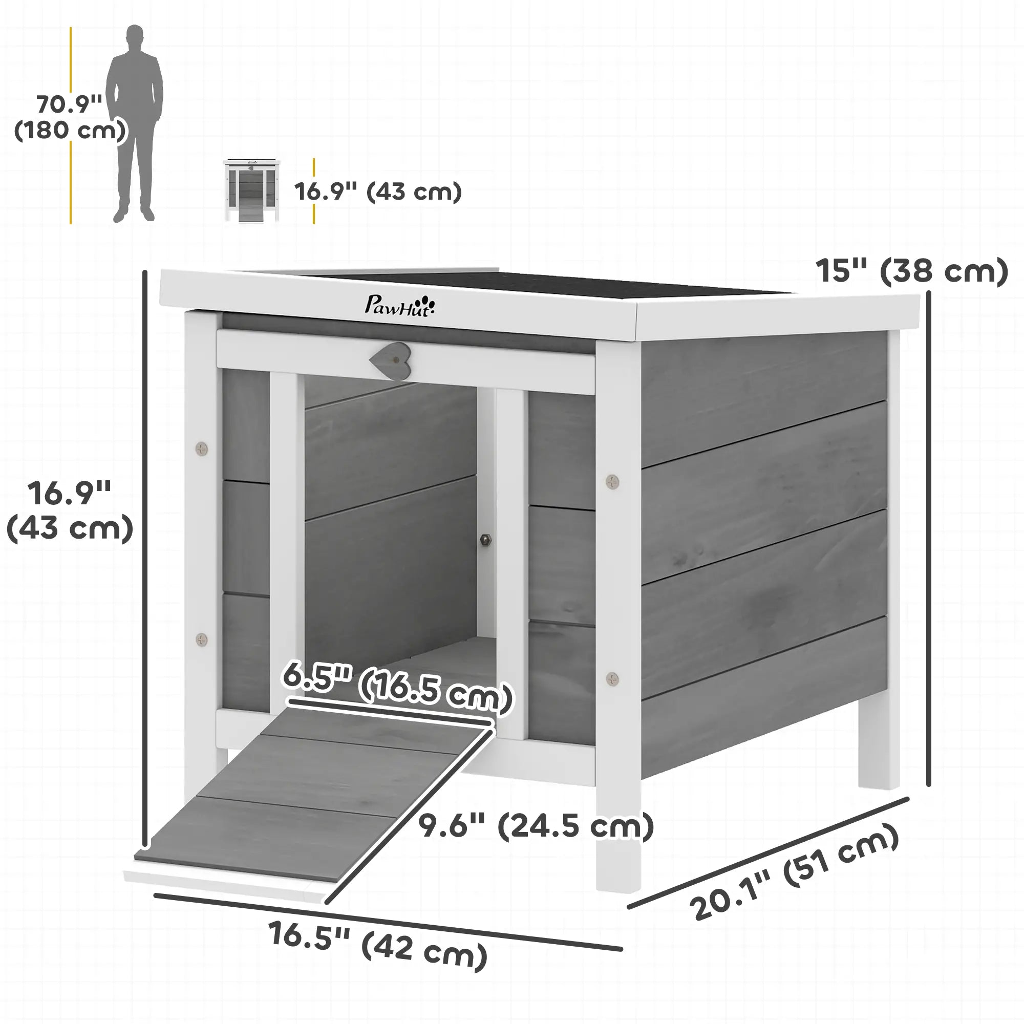 Wooden Rabbit Hutch, Bunny Cage, Outdoor Cat House, 20