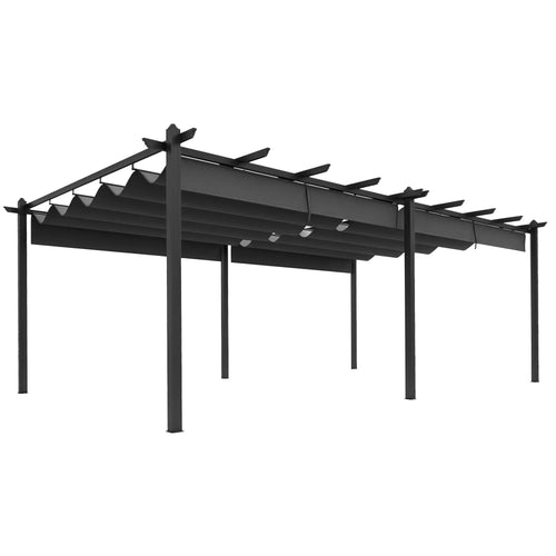 11.7' x 19.6' Retractable Pergola Canopy, For Grill, Patio, Garden, Aluminum