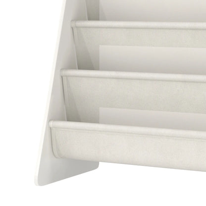 Fabric Kids Bookshelf, 4-Tier Toddler Sling Book Rack, White Baby & Kids Storage at Gallery Canada