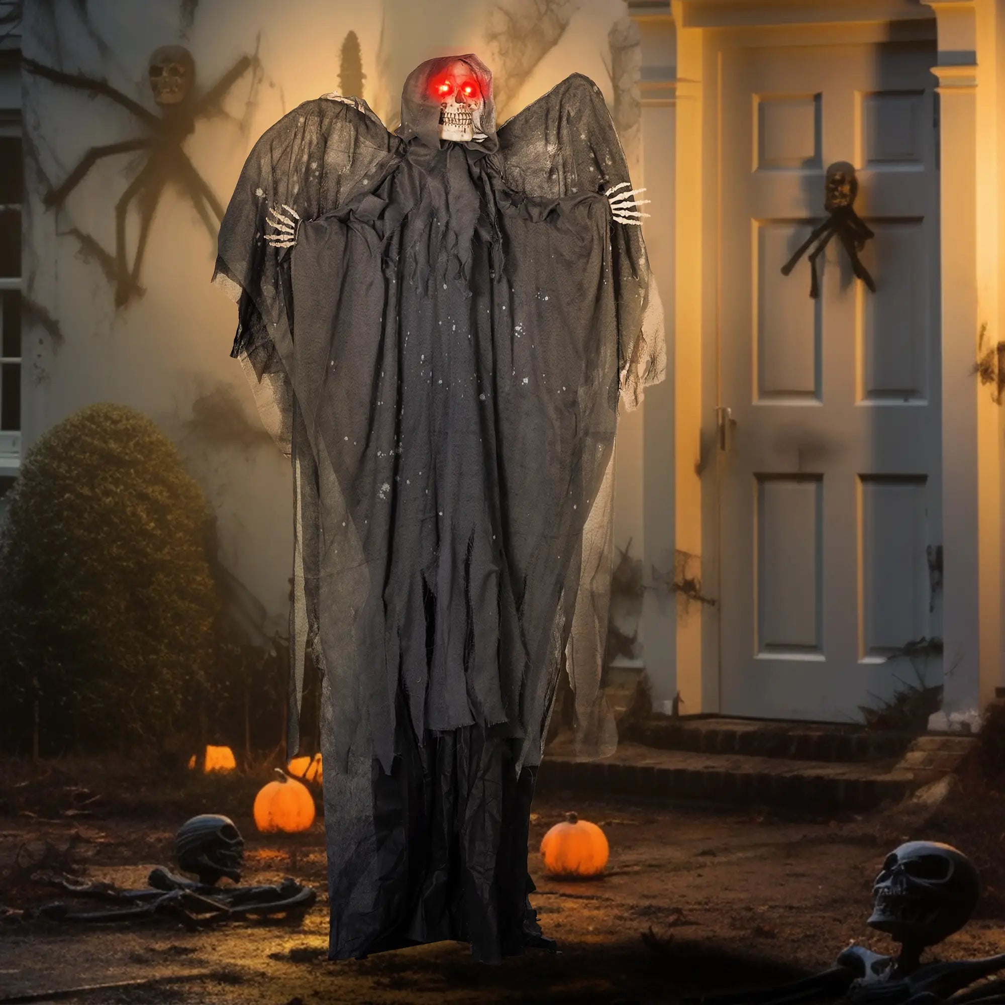 6.4' Winged Grim Reaper Halloween Decoration, Animatronic with Light Up Eyes Halloween Decorations at Gallery Canada