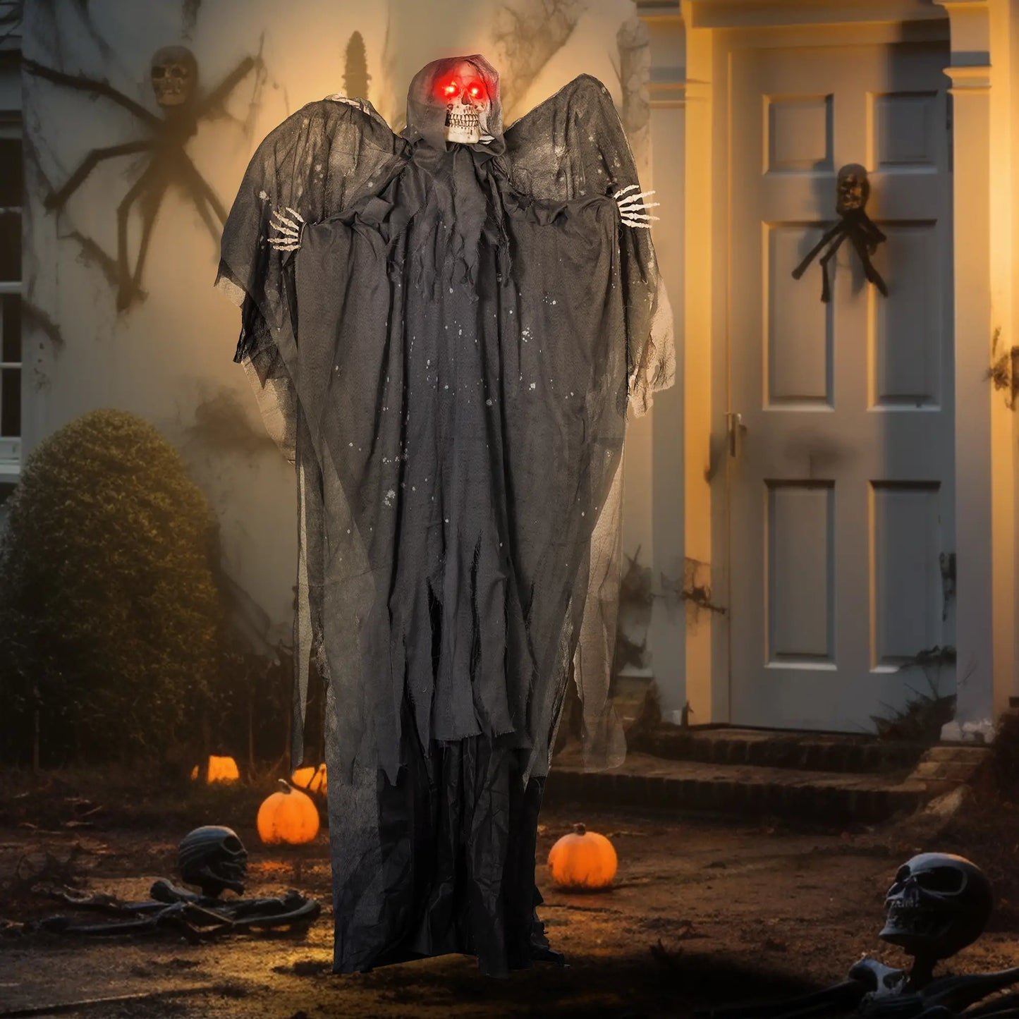6.4' Winged Grim Reaper Halloween Decoration, Animatronic with Light Up Eyes Halloween Decorations at Gallery Canada