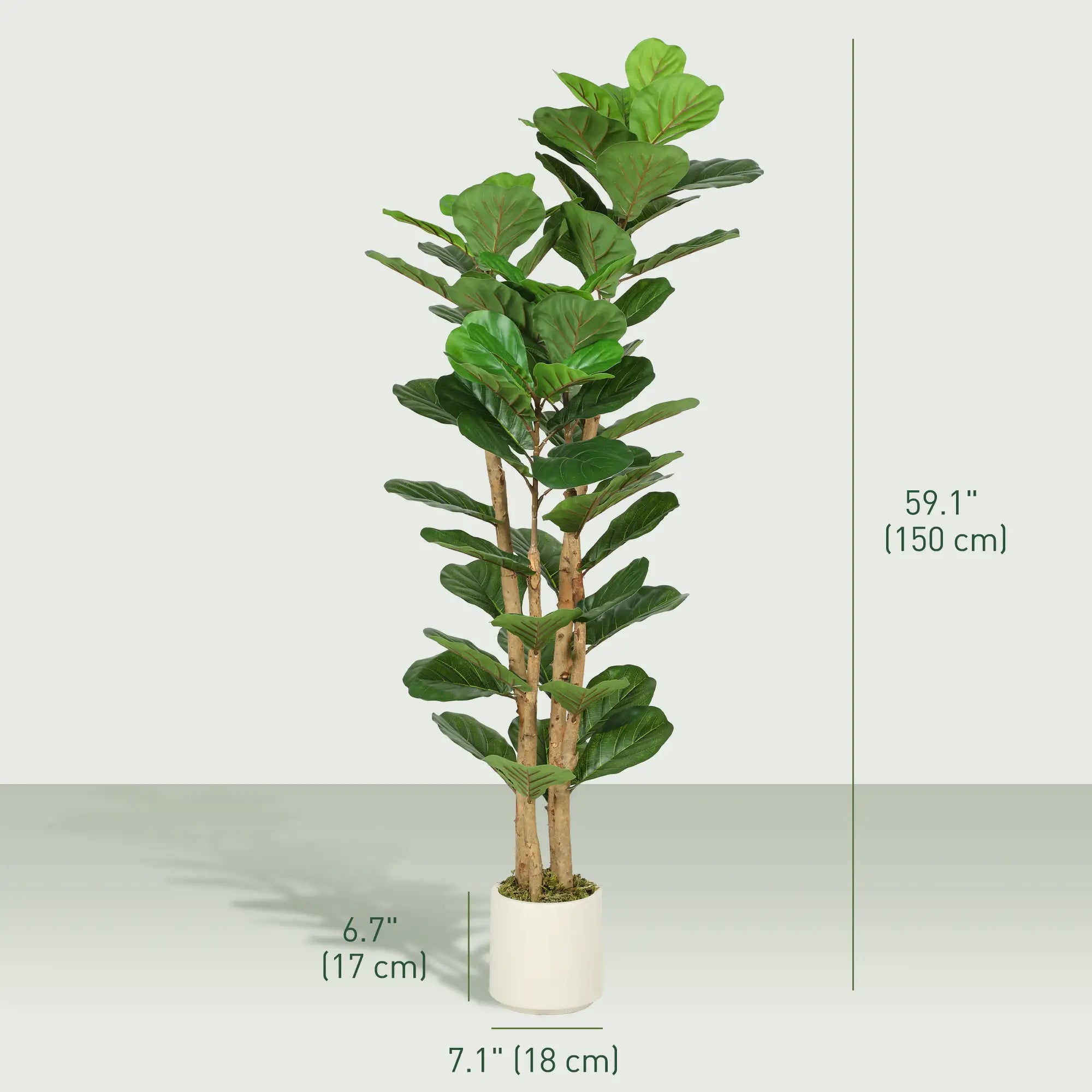 5FT Artificial Fiddle Leaf Fig Tree, Fake Potted Tree, Indoor Decor, Green Artificial Trees at Gallery Canada