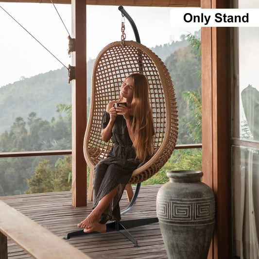 Heavy Duty Steel C Hammock Stand for Hanging Chair, Indoor Outdoor Hammock Stands Black at Gallery Canada
