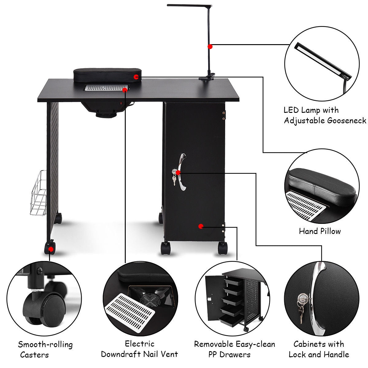 Deluxe Salon Steel Frame Manicure Table Spa & Salon at Gallery Canada