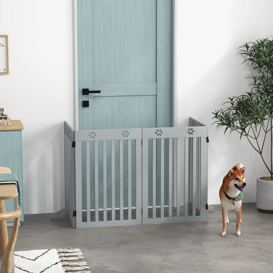 80" Extra Wide Pet Gate, Freestanding with Support Feet, Light Grey Houses, Kennels & Pens Light Grey at Gallery Canada