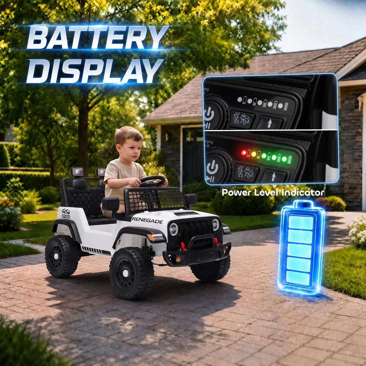 12V Ride On Truck Car, Remote, Soft Start, Ages 2-4, White Electric Toy Cars at Gallery Canada