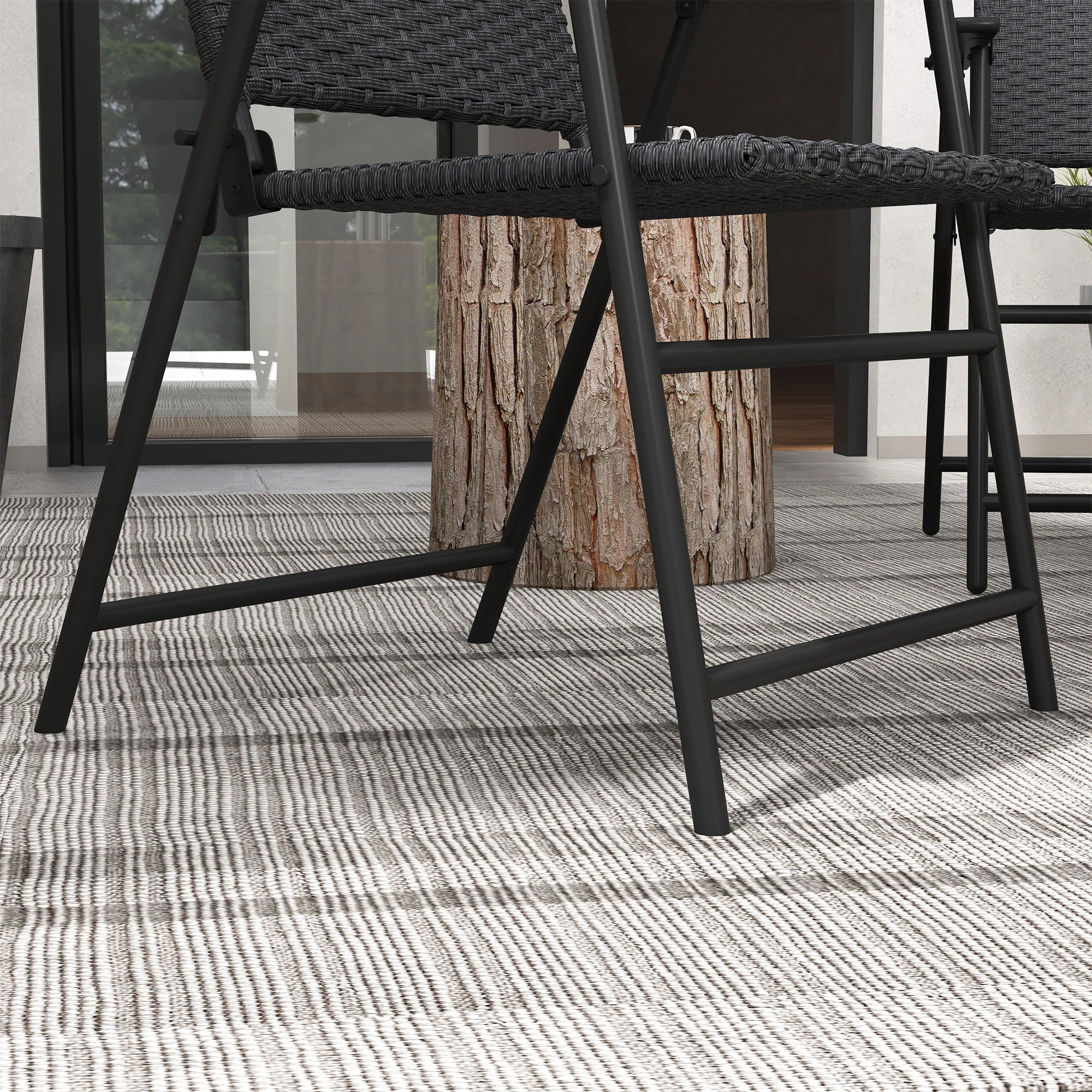 Outdoor Wicker Dining Chair Set, 2, Steel Frame, Black Patio Chairs at Gallery Canada