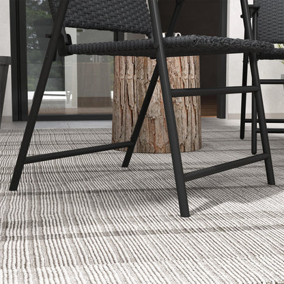 Outdoor Wicker Dining Chair Set, 2, Steel Frame, Black Patio Chairs at Gallery Canada