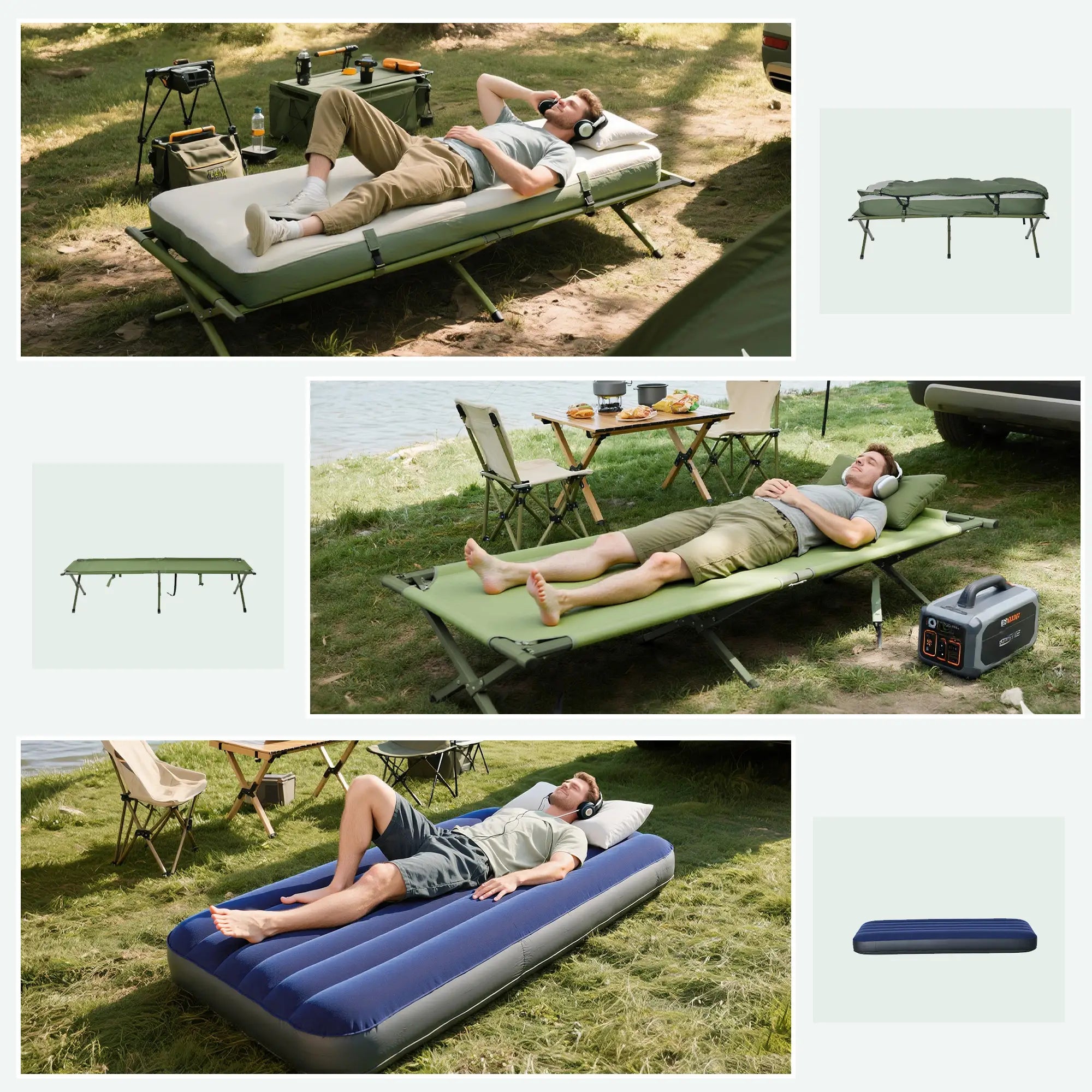 Portable Hiking Tent Camping Bed Cot Combo with Sleep Bag Mattress Camping Tents at Gallery Canada