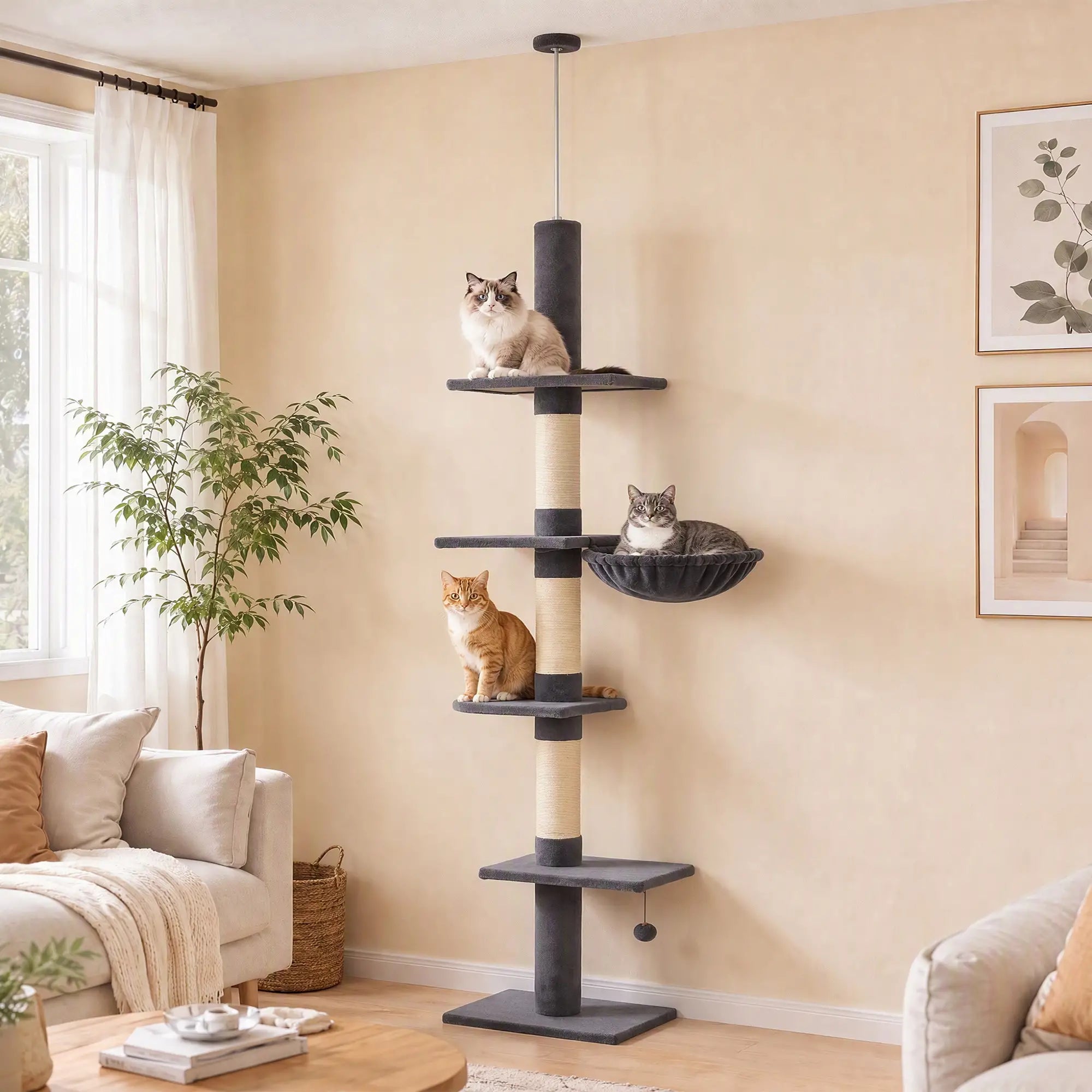 5-Level Cat Tree, Adjustable 88.6