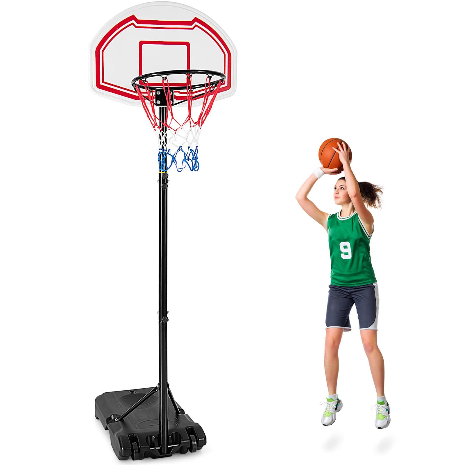 Height Adjustable Basketball Hoop, 2 Nets, Fillable Base, Multicolor Toy Sports at Gallery Canada
