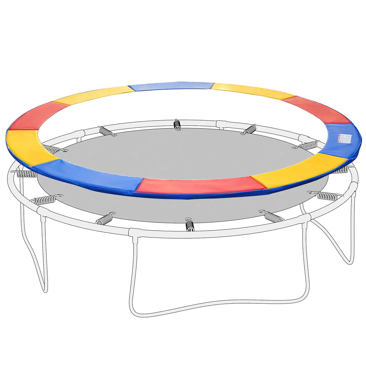 8ft Trampoline Pad, 96" Spring Safety Cover, EPE Foam, Colorful Trampolines Blue, Yellow and Red at Gallery Canada