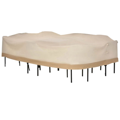 129.9-Inch Oval Patio Table and Chair Set Cover, Beige Coffee, Beige Patio Furniture Covers Coffee and Beige at Gallery Canada