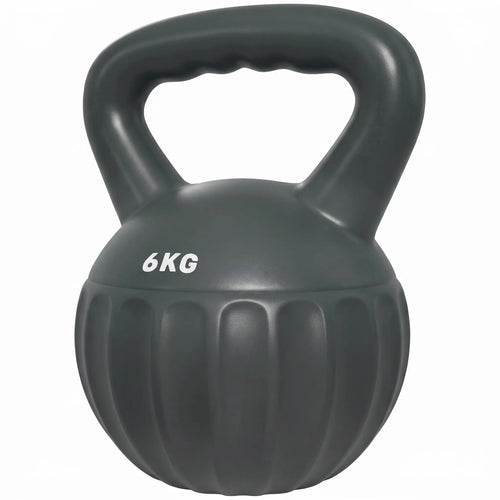 13 lbs Kettlebell, Non-Slip Handle, Home Gym, Grey