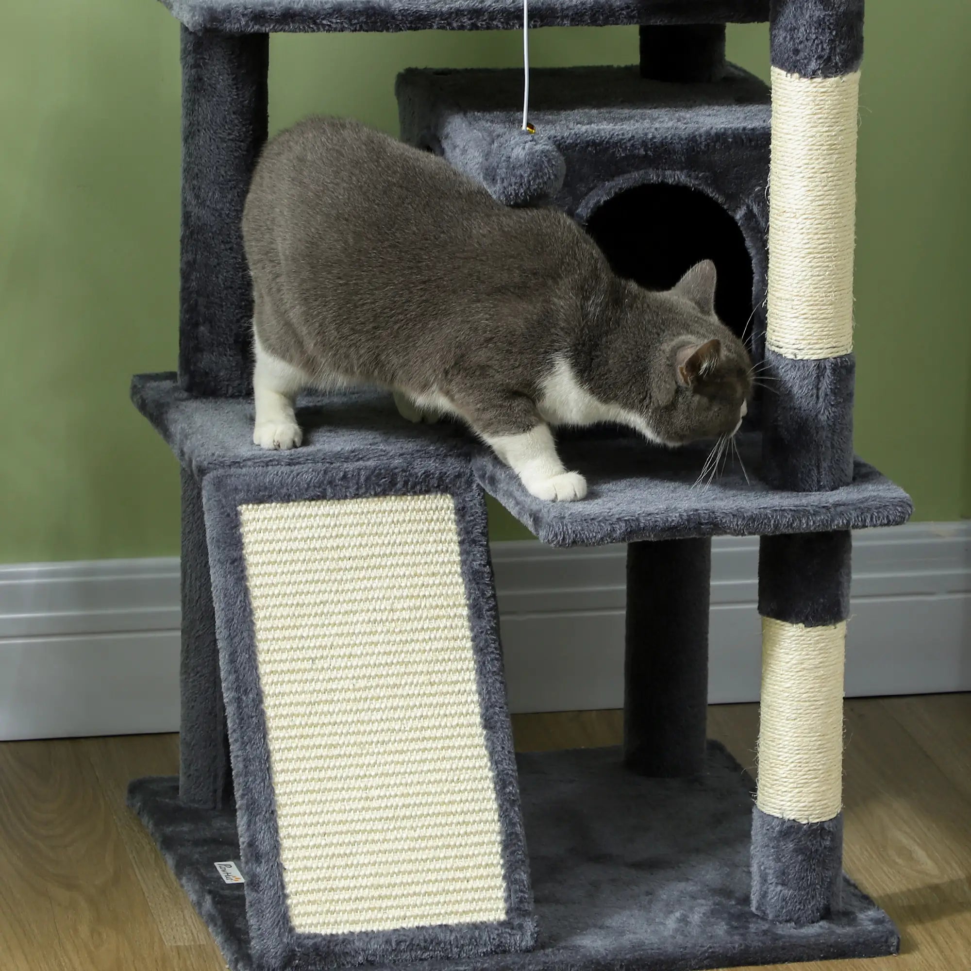 54 Cat Tree, Multi-Level Tower with Scratching Posts, Condos, Dark Grey Cat Towers at Gallery Canada