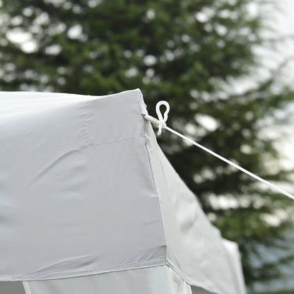 10' Folding Pop-Up Garden Gazebo, Transport Bag, White Pop Up Canopies at Gallery Canada